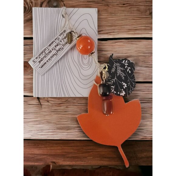 "To Everything, There Is A Season" Fall Autumn Acorn Leaf Charm Bookmark, B17 - Picture 1 of 6